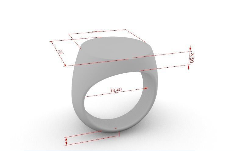 OVAL PLAIN SIGNET RING 3D PRINT MODEL 3D print model_3