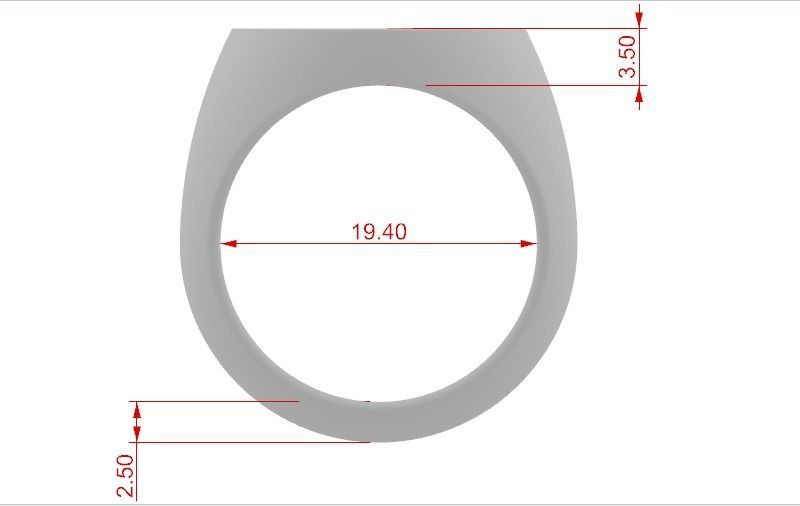 OVAL PLAIN SIGNET RING 3D PRINT MODEL 3D print model_1