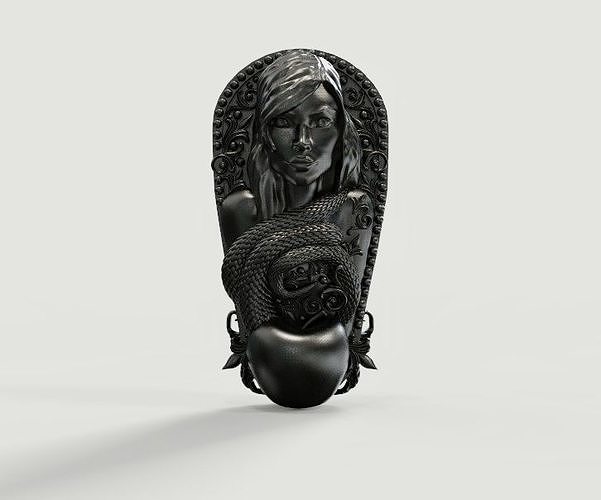 Woman with snake and apple 3D print model