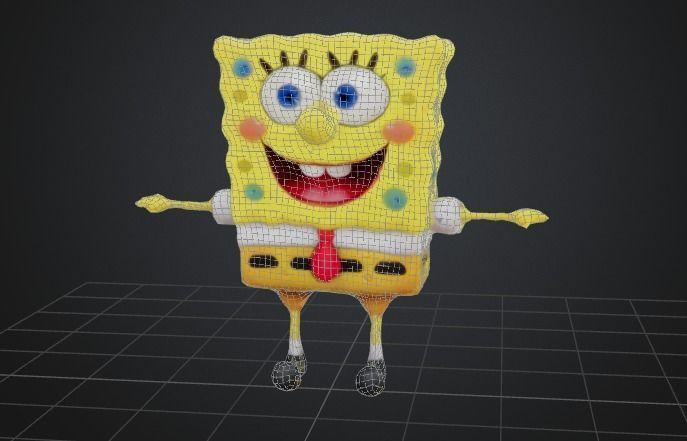 Sponge BOB Low-poly 3D model_2