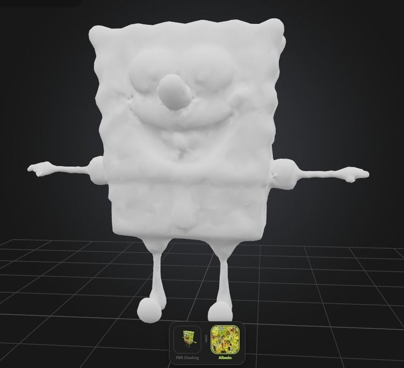 Sponge BOB Low-poly 3D model_7
