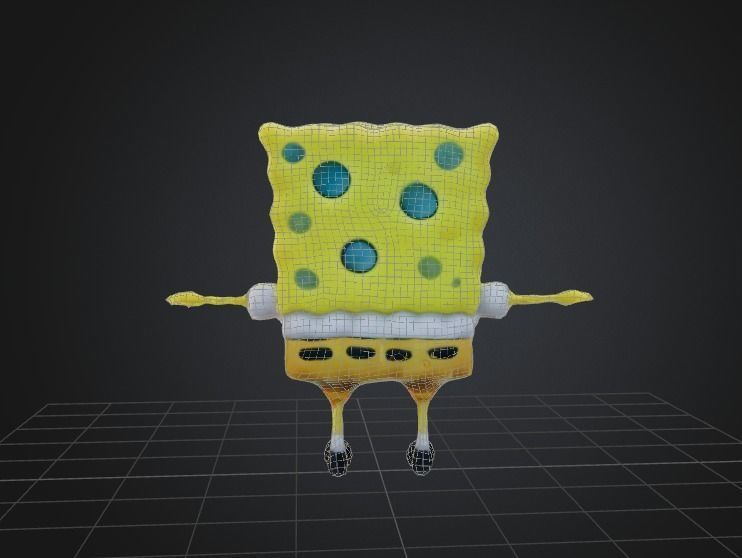 Sponge BOB Low-poly 3D model_4