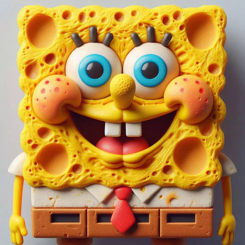 Sponge BOB Low-poly 3D model_0