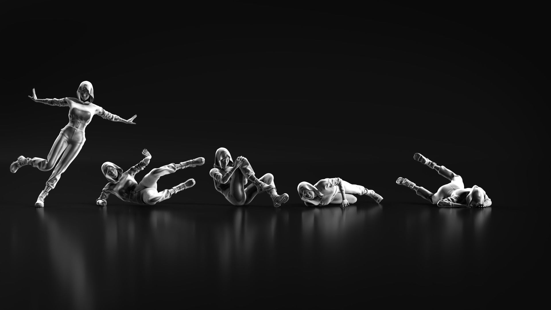 Parkour Girl 02 3D print model_4