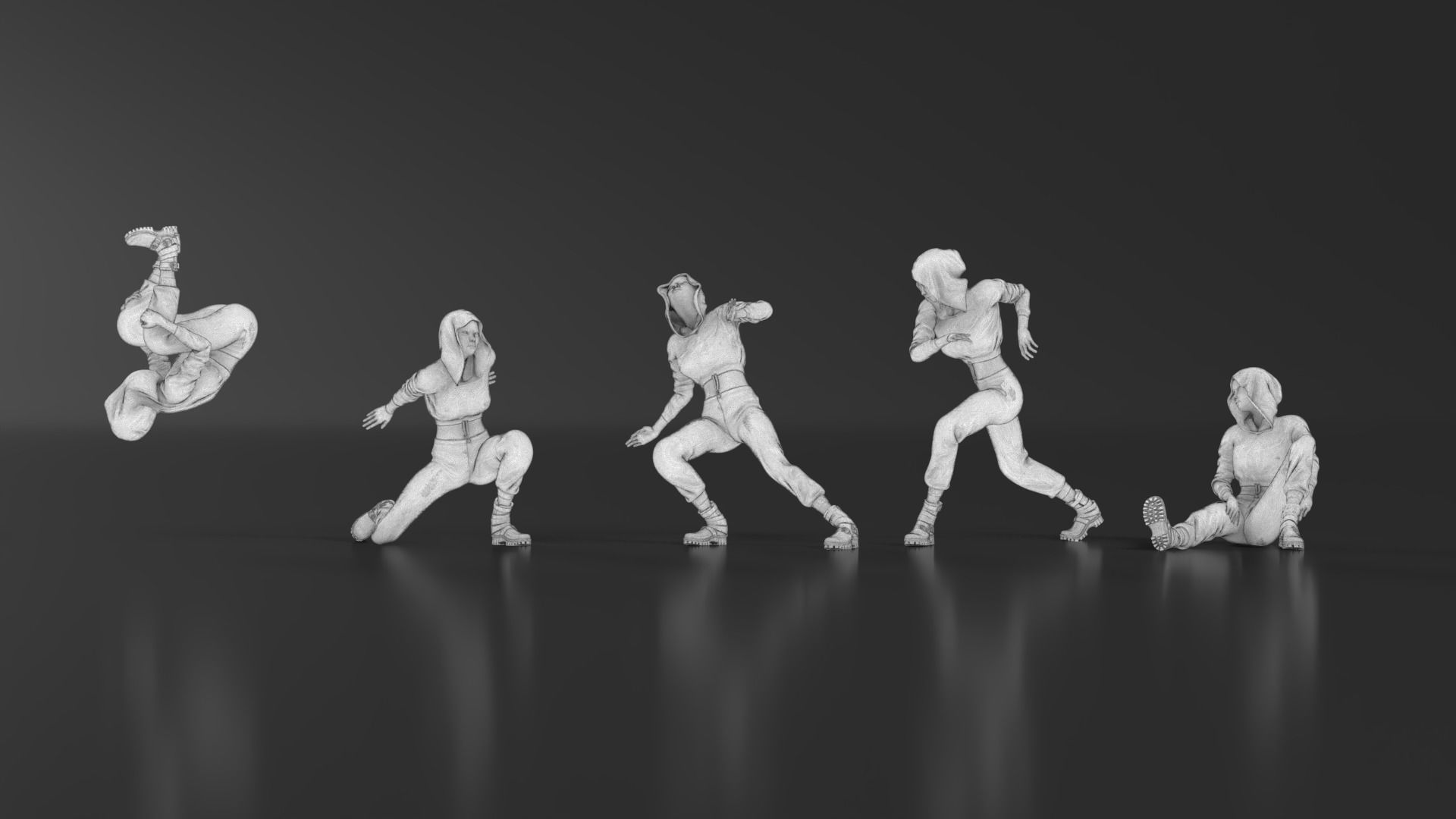 Parkour Girl 02 3D print model_12