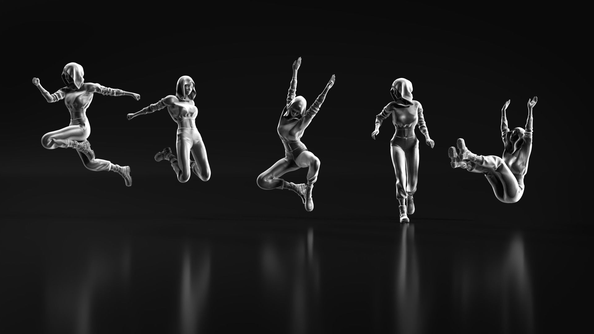 Parkour Girl 02 3D print model_5