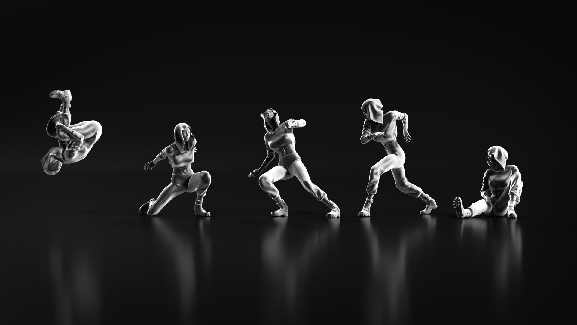 Parkour Girl 02 3D print model_3