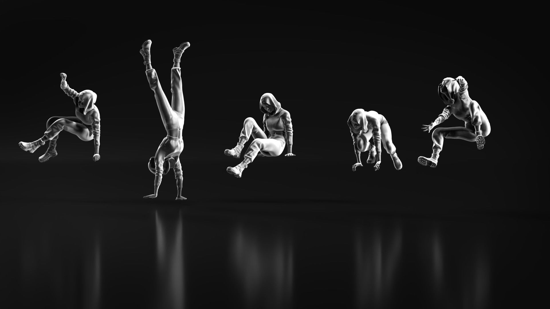 Parkour Girl 02 3D print model_2