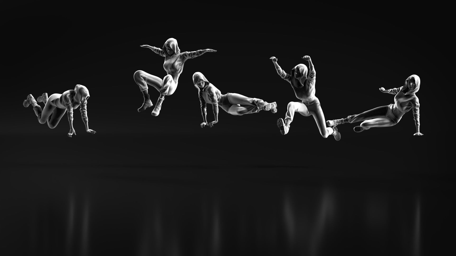 Parkour Girl 02 3D print model_1