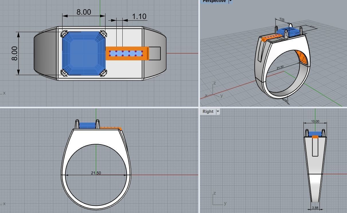 Ring gold 3D print model_5