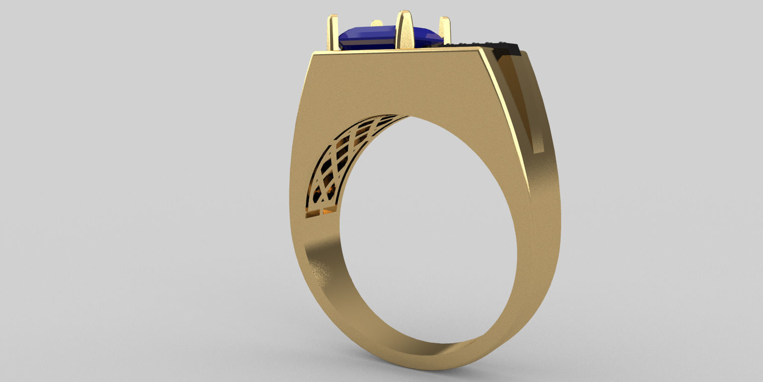 Ring gold 3D print model_6