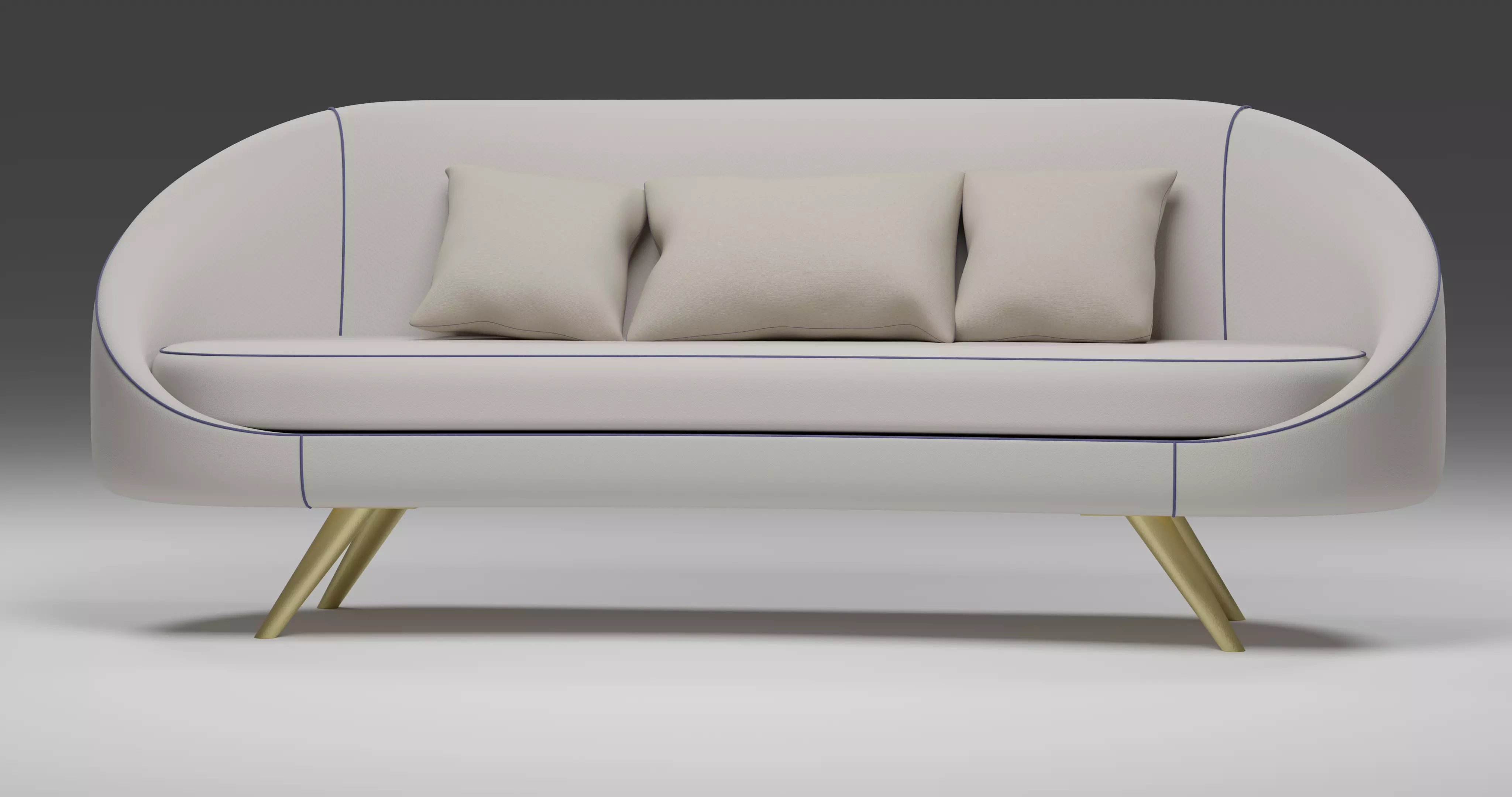 Round Curved Shaped Sofa 3D model