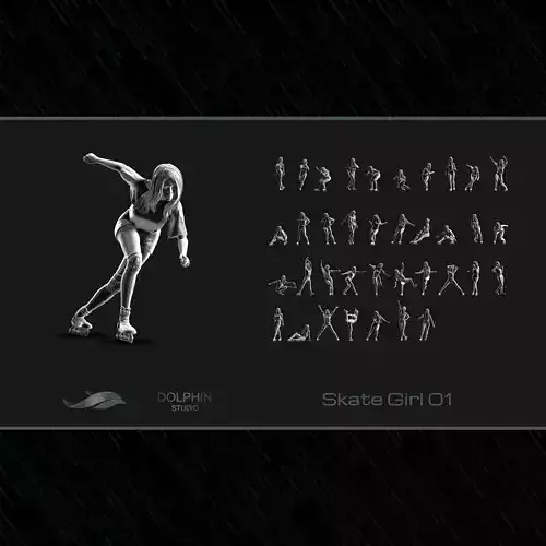 Skate Girl 01 3D print model