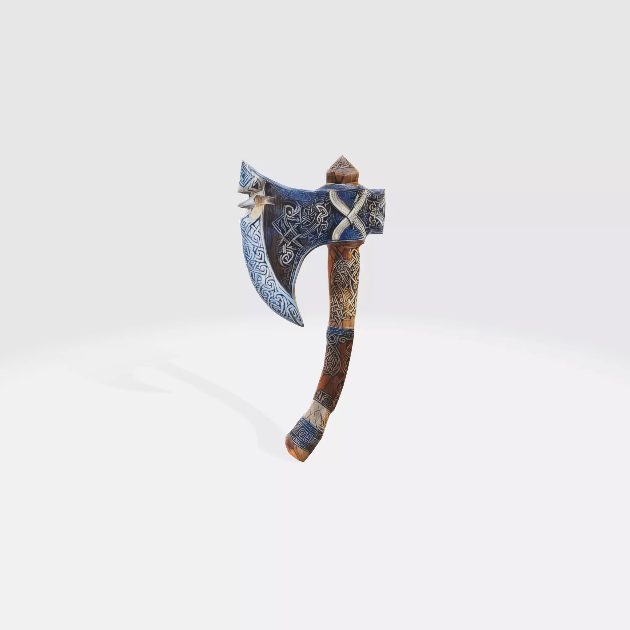 A viking axe with nordic markings on the hilt 3D model_0