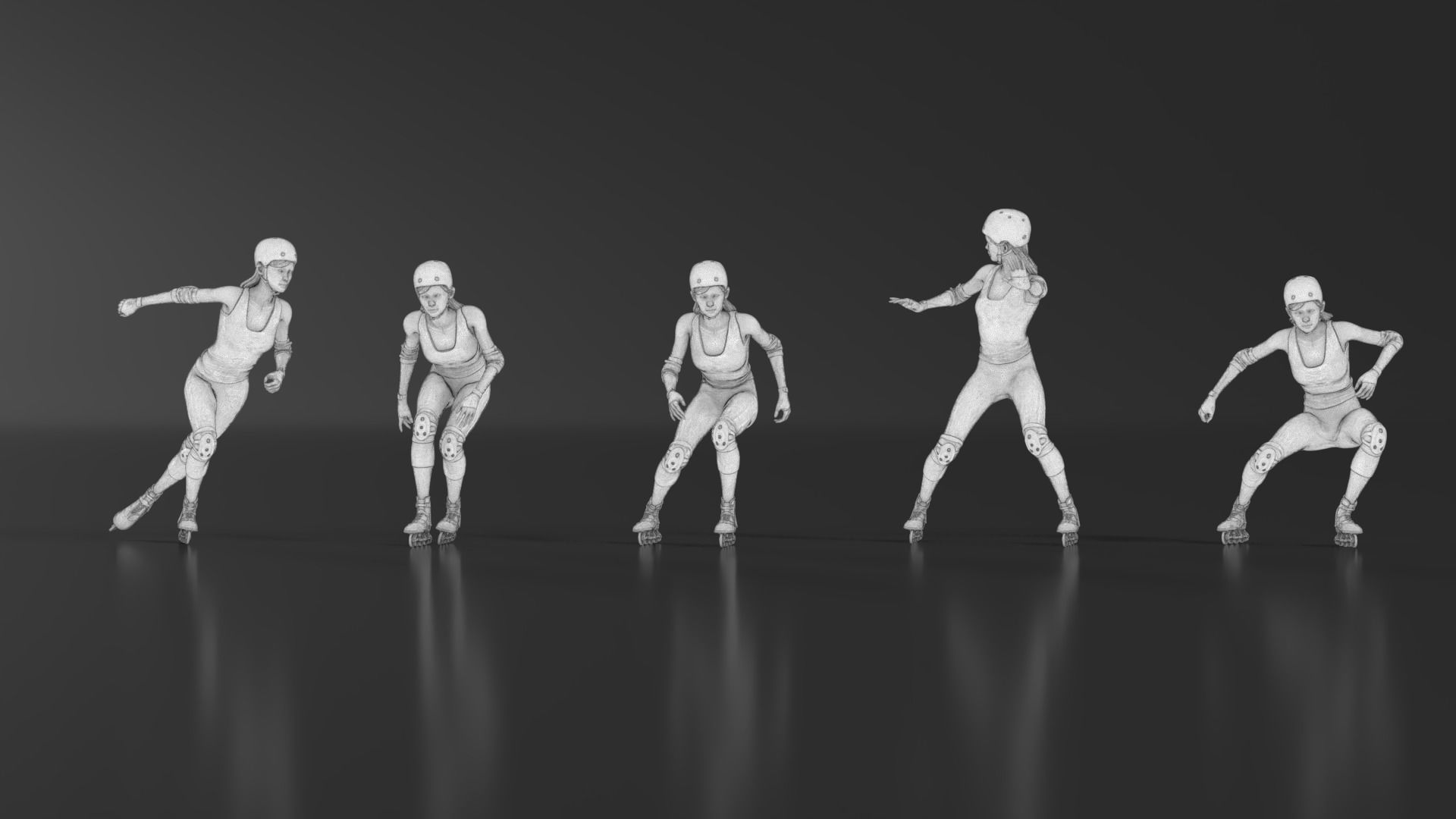 Skate Girl 02 Free 3D print model_12