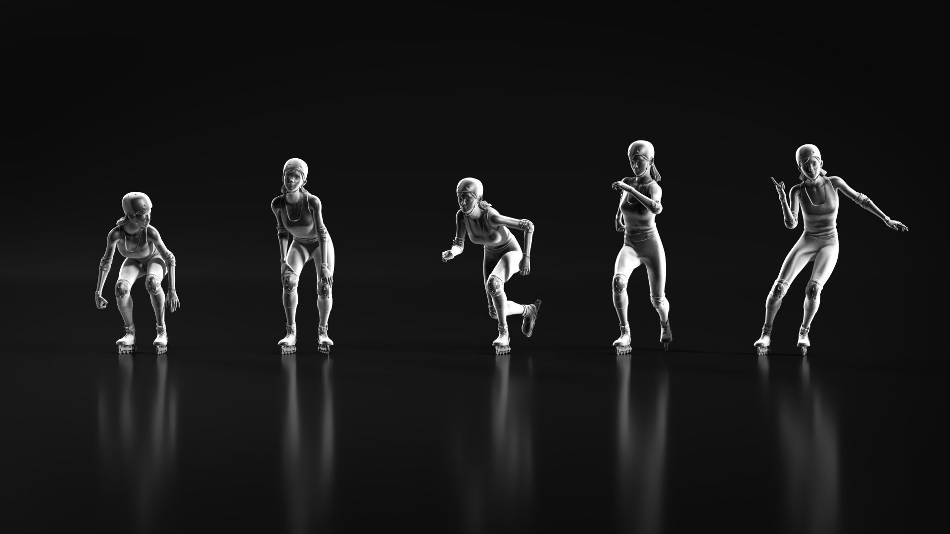 Skate Girl 02 Free 3D print model_8