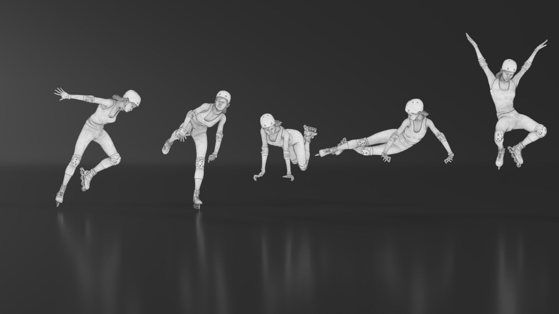 Skate Girl 02 Free 3D print model_20