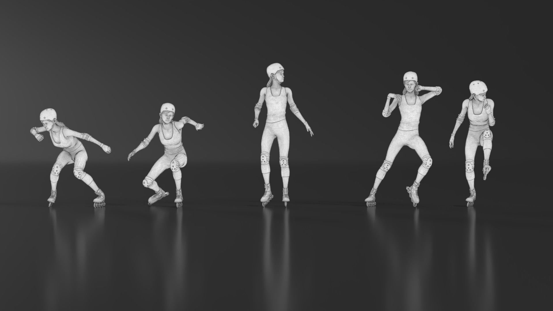 Skate Girl 02 Free 3D print model_14