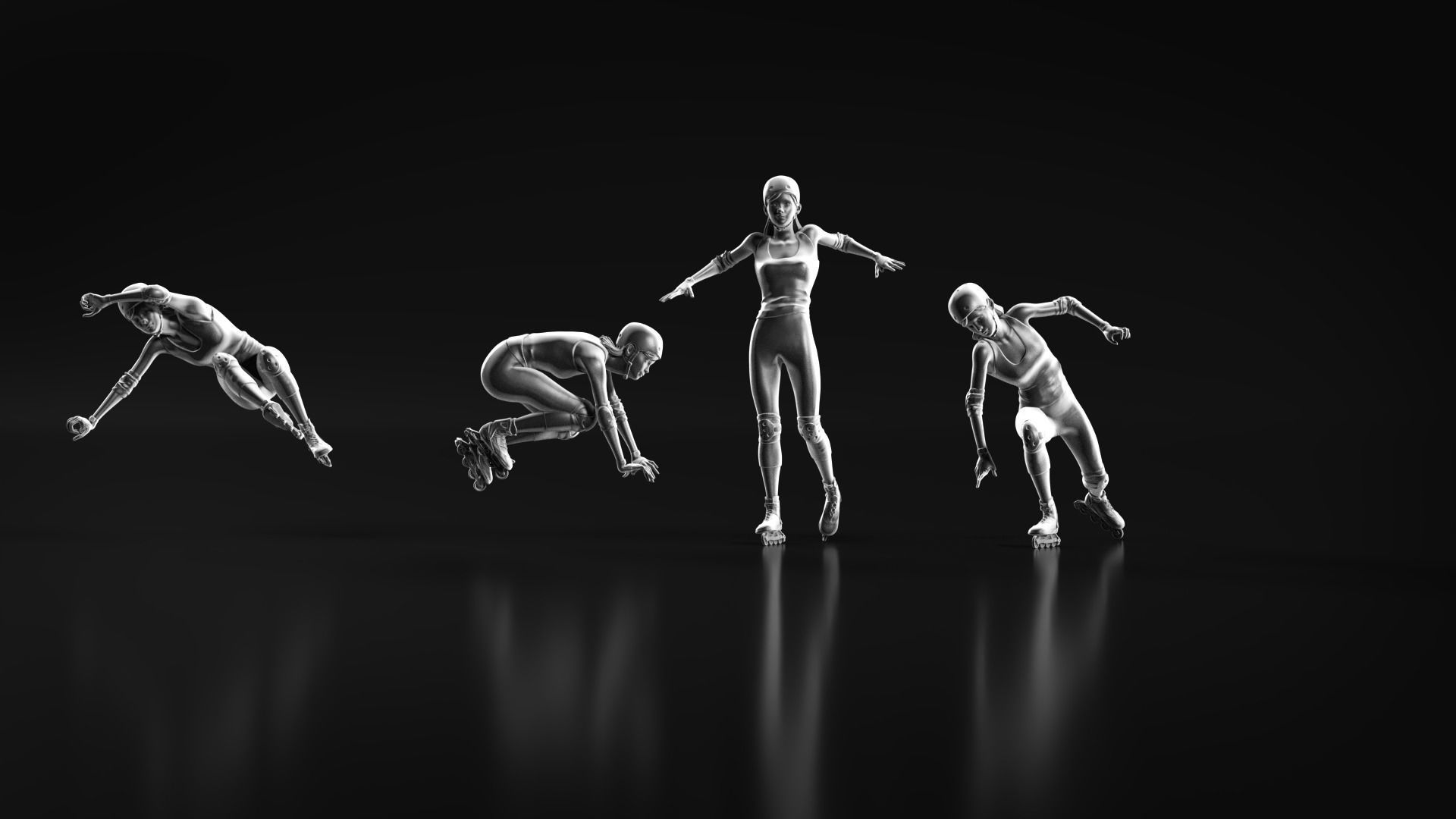 Skate Girl 02 Free 3D print model_11