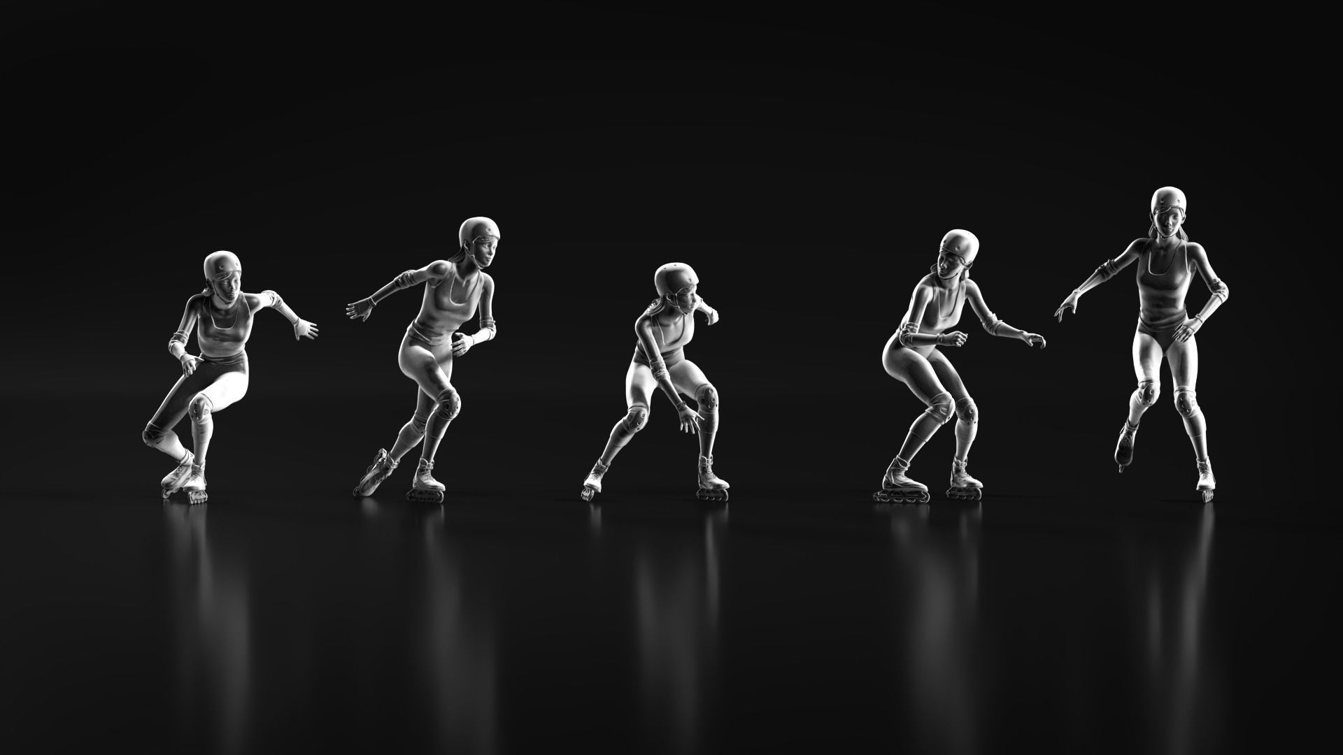 Skate Girl 02 Free 3D print model_3