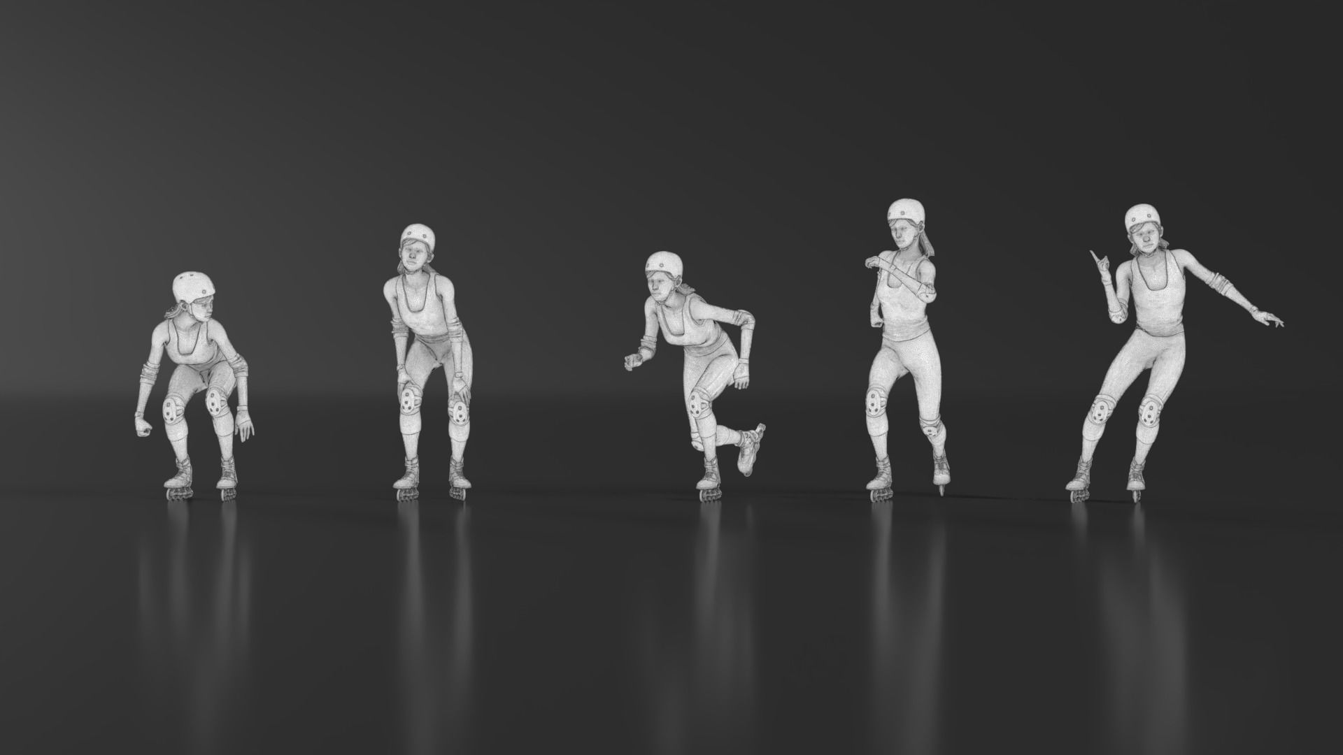 Skate Girl 02 Free 3D print model_18