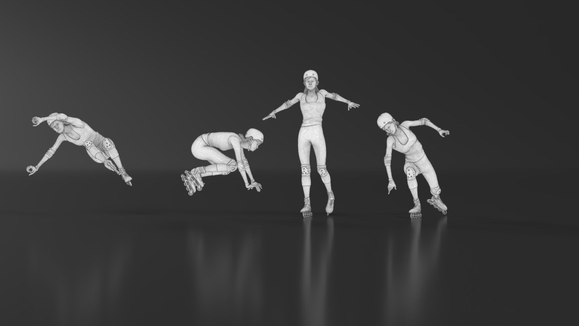 Skate Girl 02 Free 3D print model_21