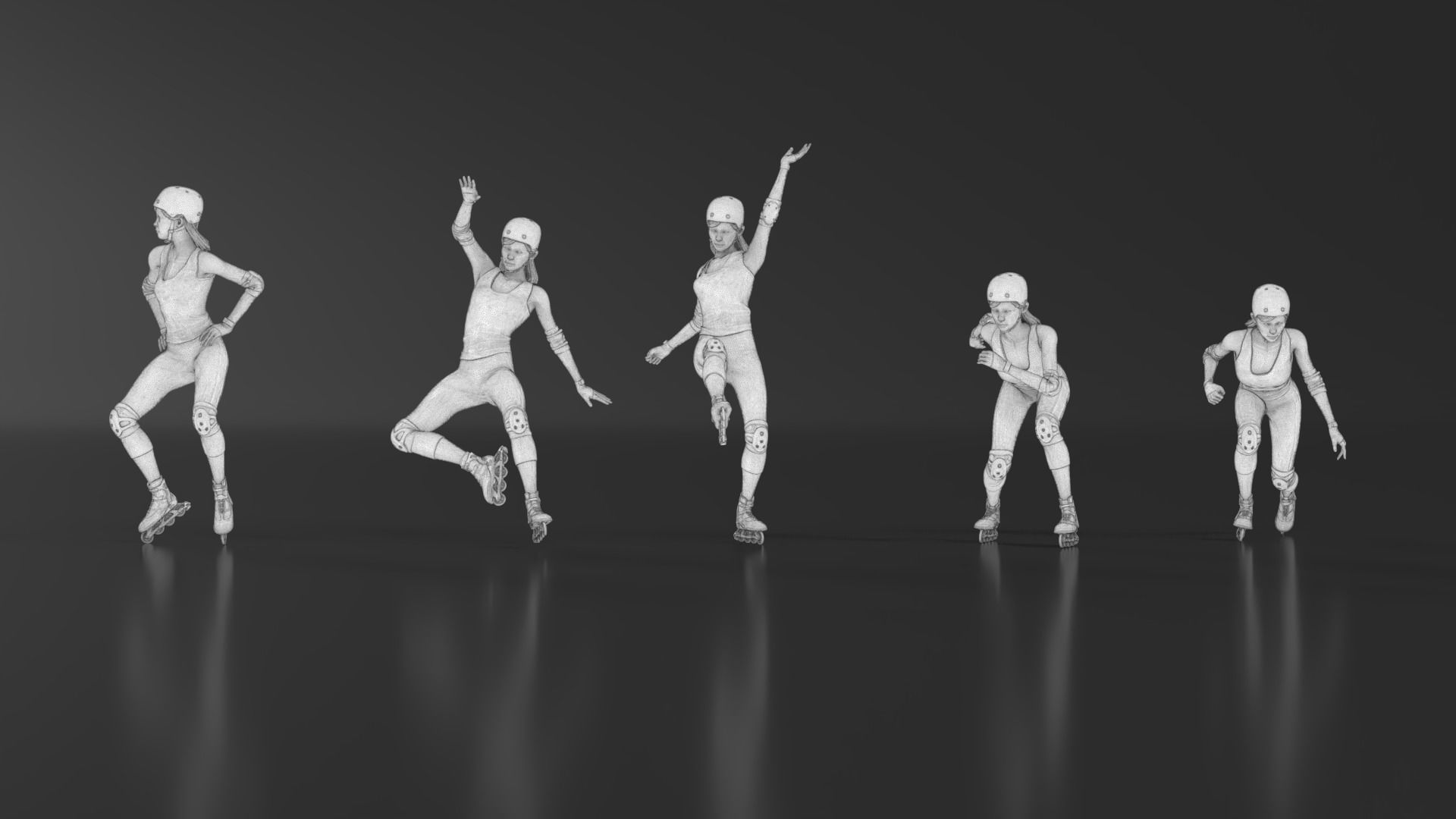 Skate Girl 02 Free 3D print model_17