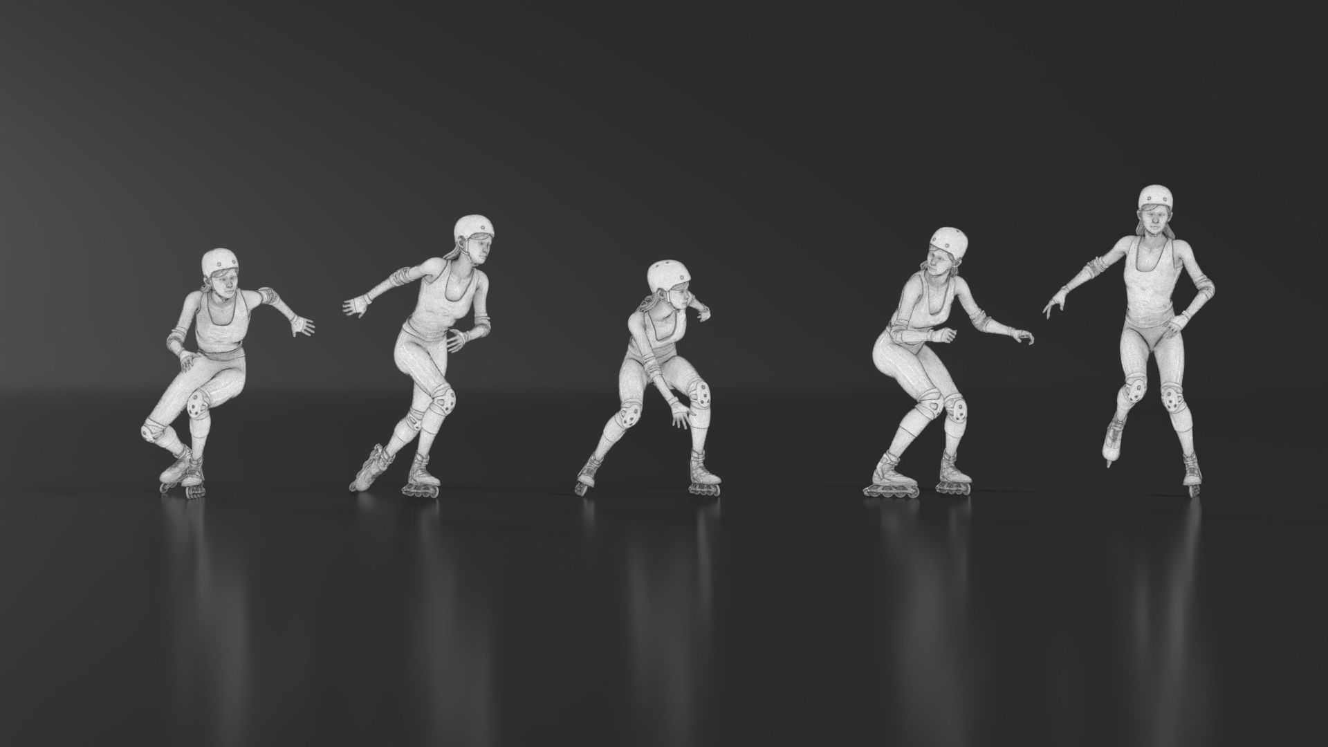 Skate Girl 02 Free 3D print model_13