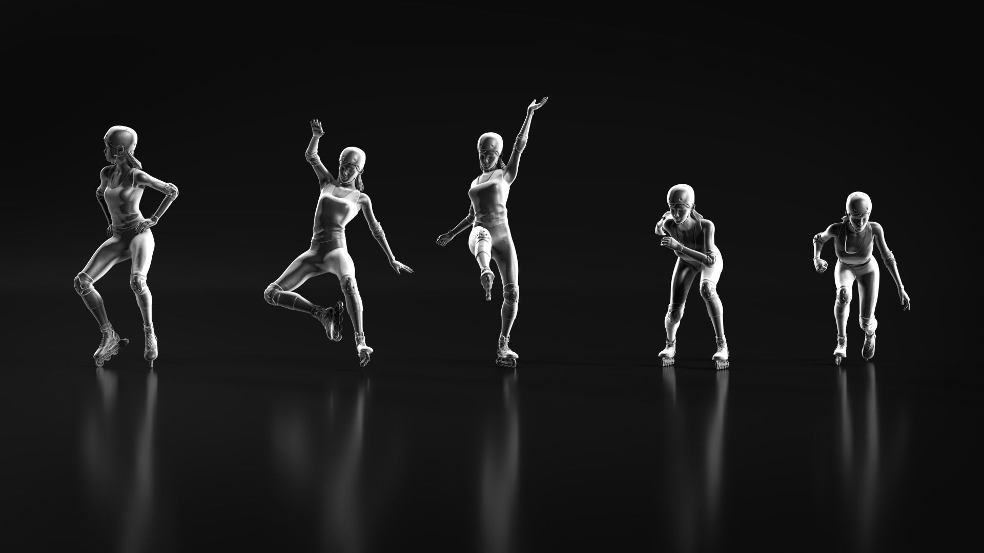 Skate Girl 02 Free 3D print model_7