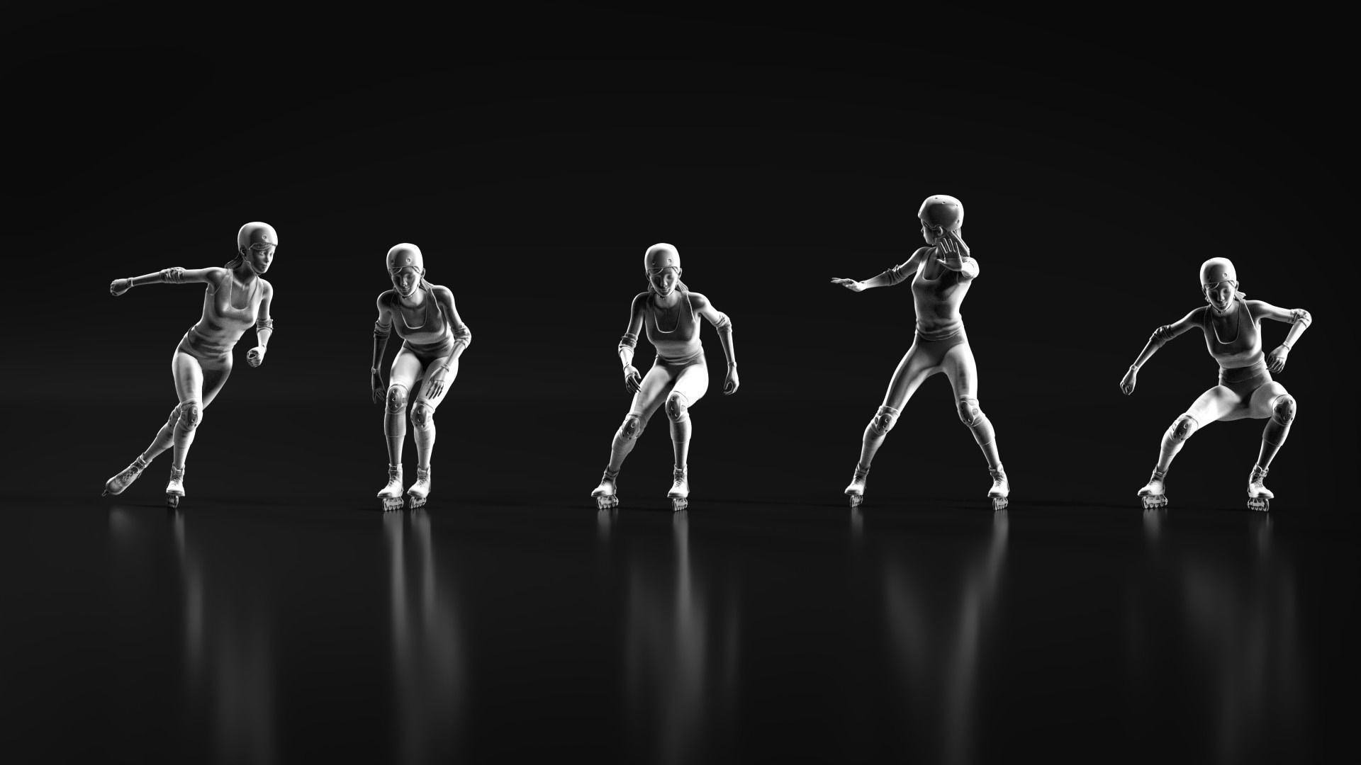 Skate Girl 02 Free 3D print model_2