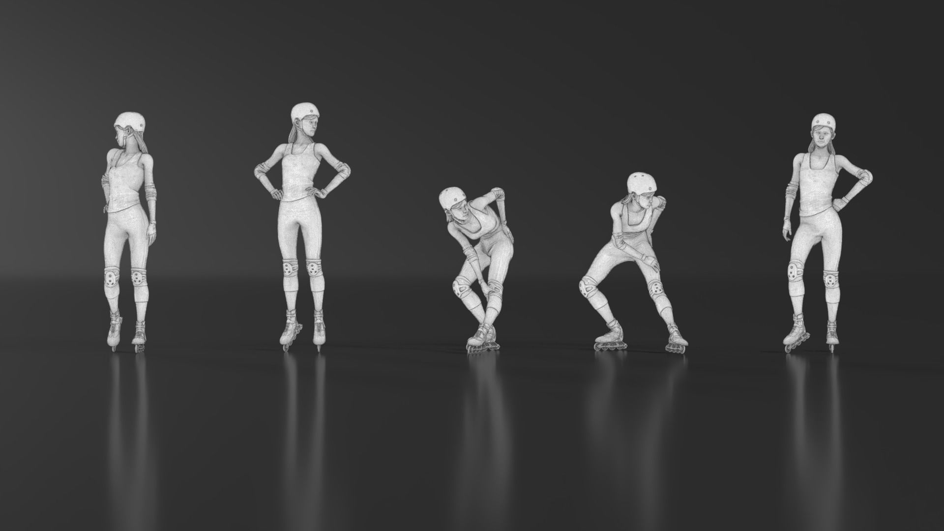 Skate Girl 02 Free 3D print model_15