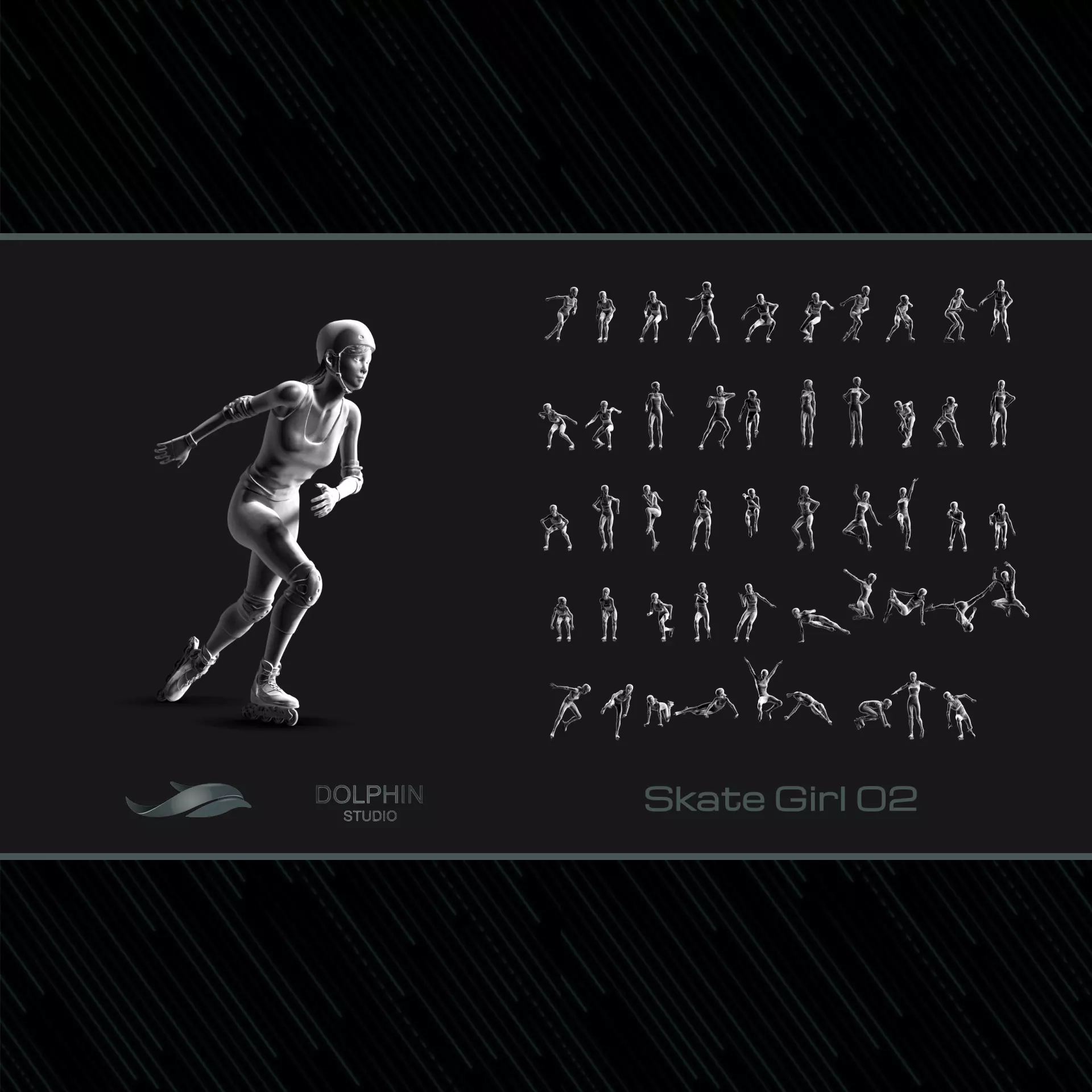 Skate Girl 02 Free 3D print model_0