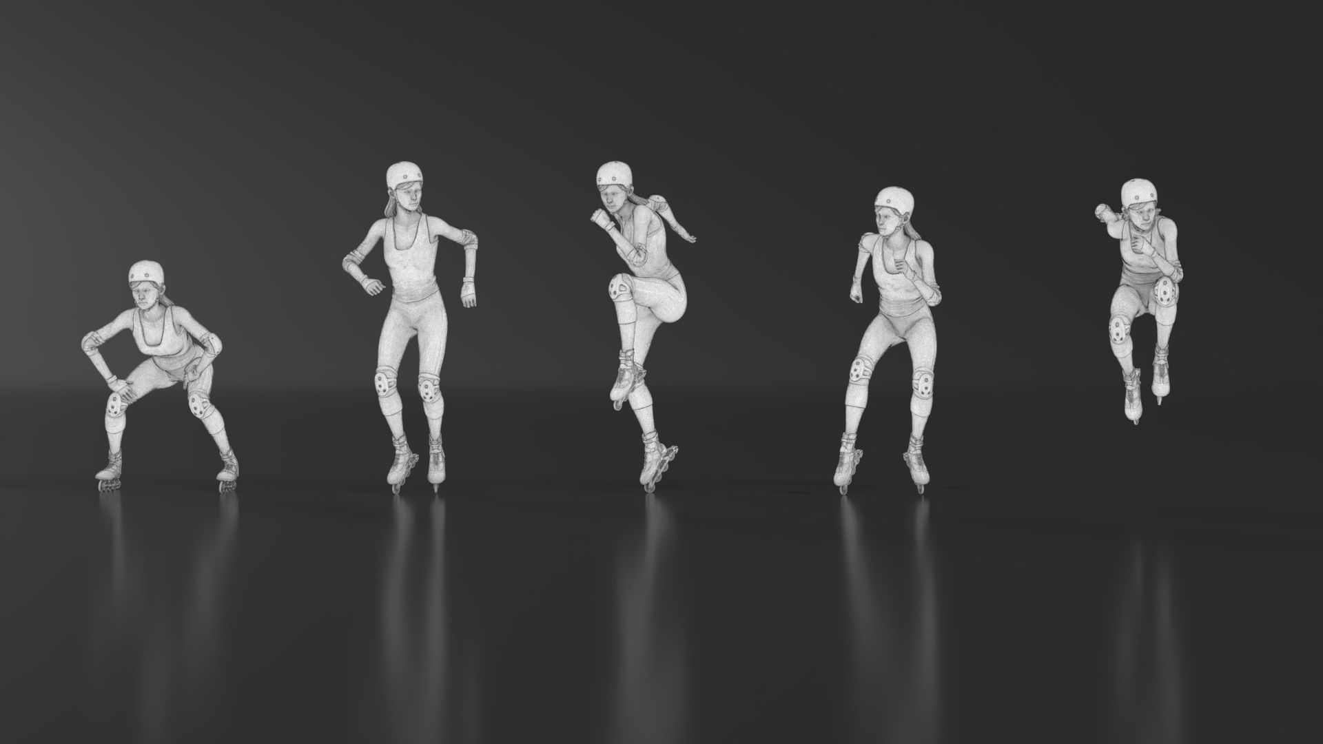 Skate Girl 02 Free 3D print model_16