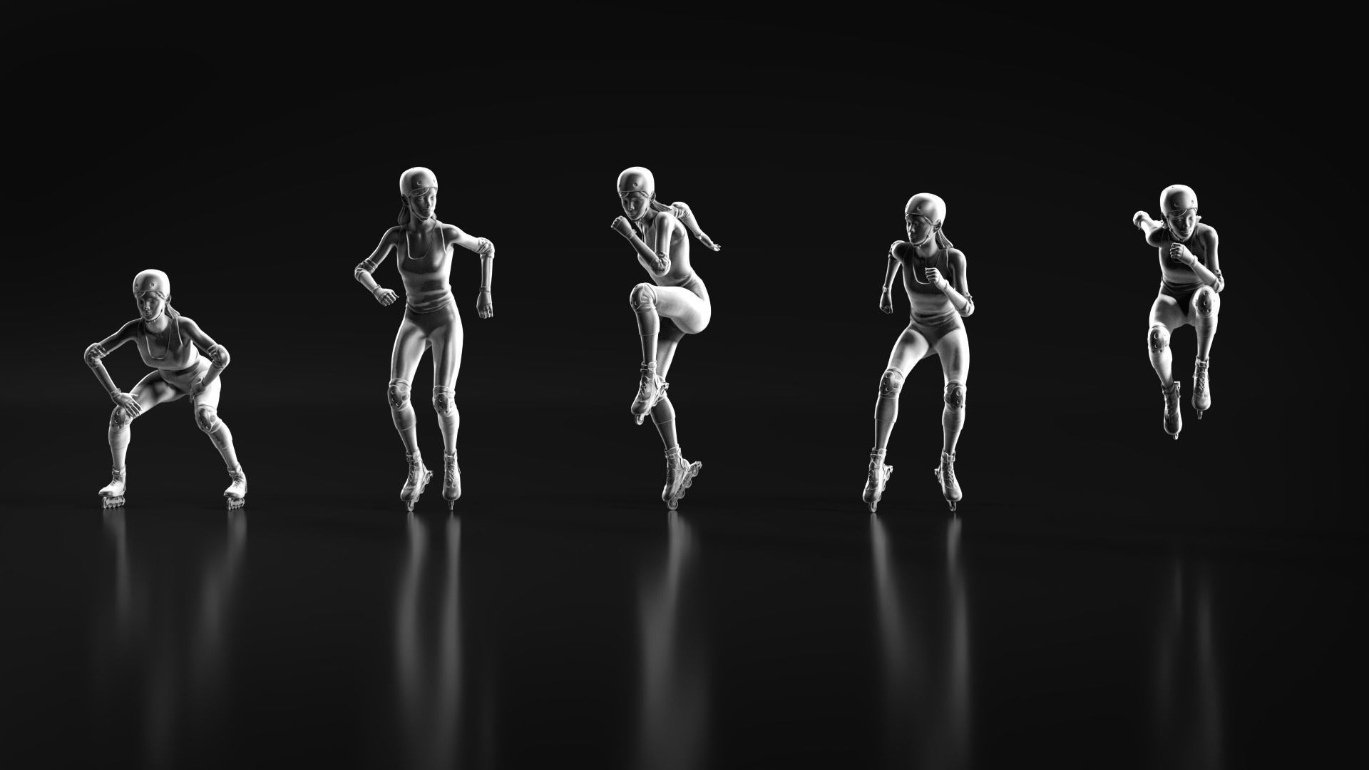 Skate Girl 02 Free 3D print model_6