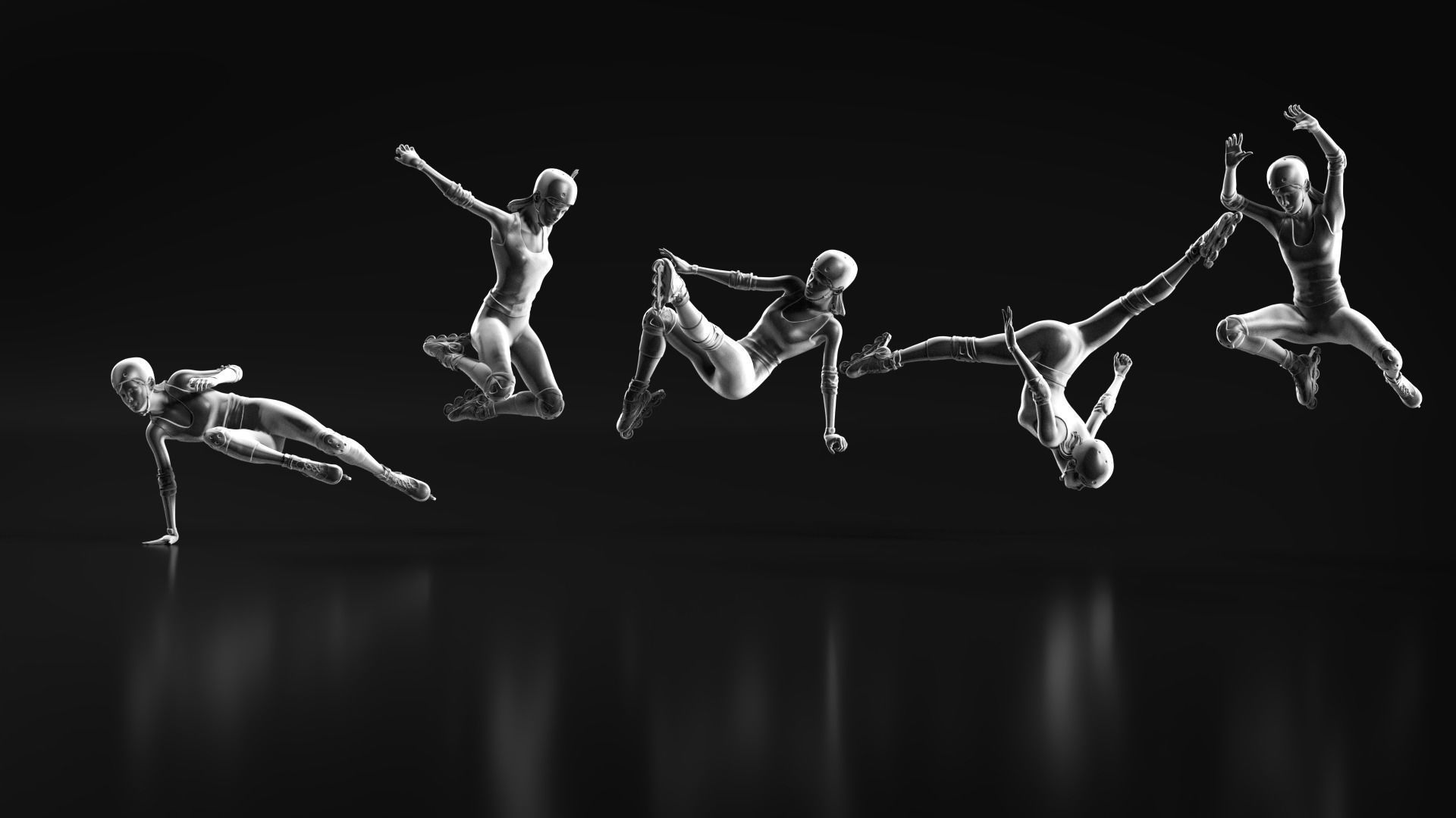 Skate Girl 02 Free 3D print model_9