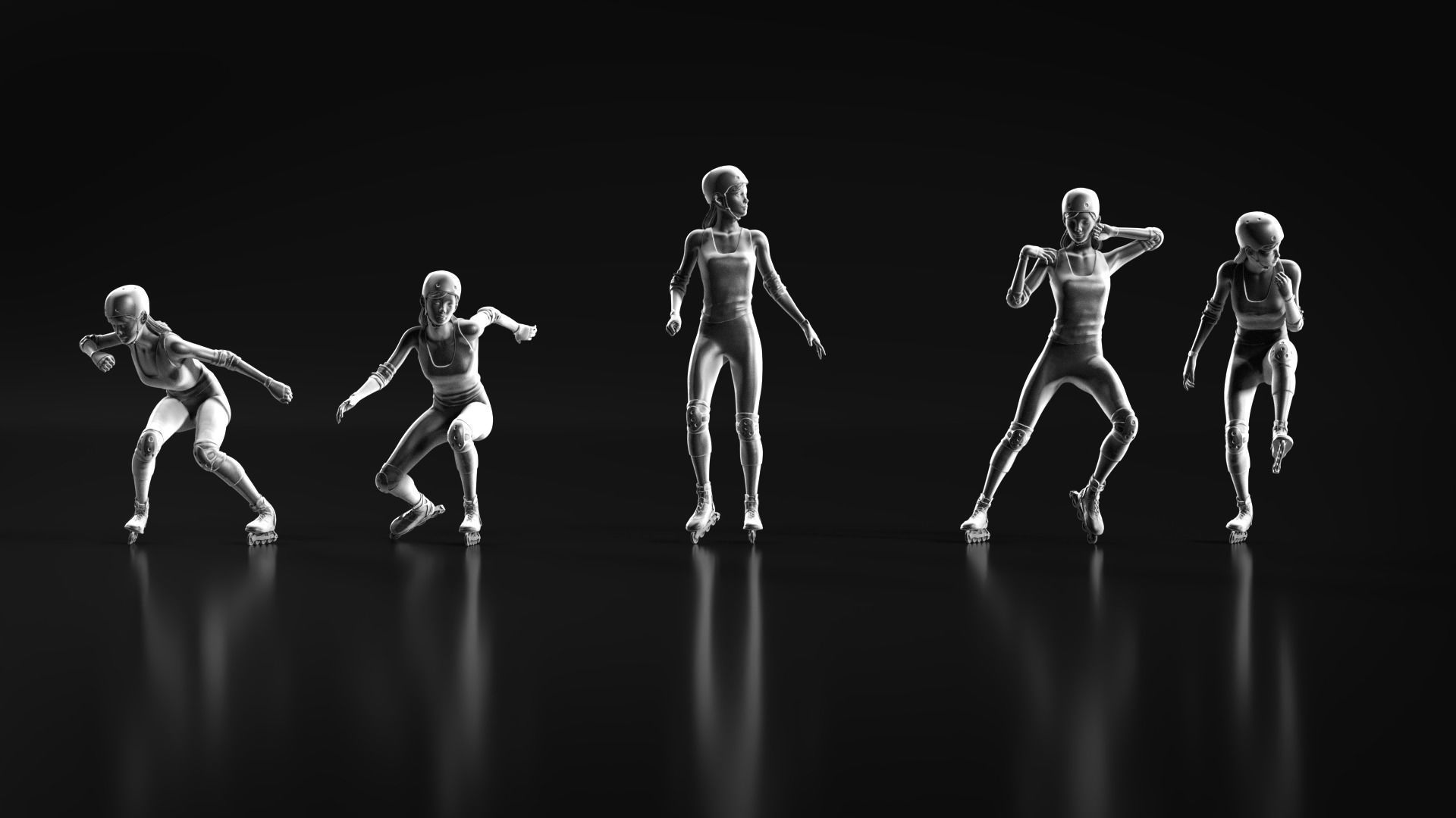 Skate Girl 02 Free 3D print model_4