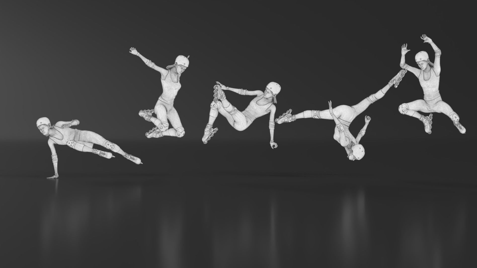 Skate Girl 02 Free 3D print model_19