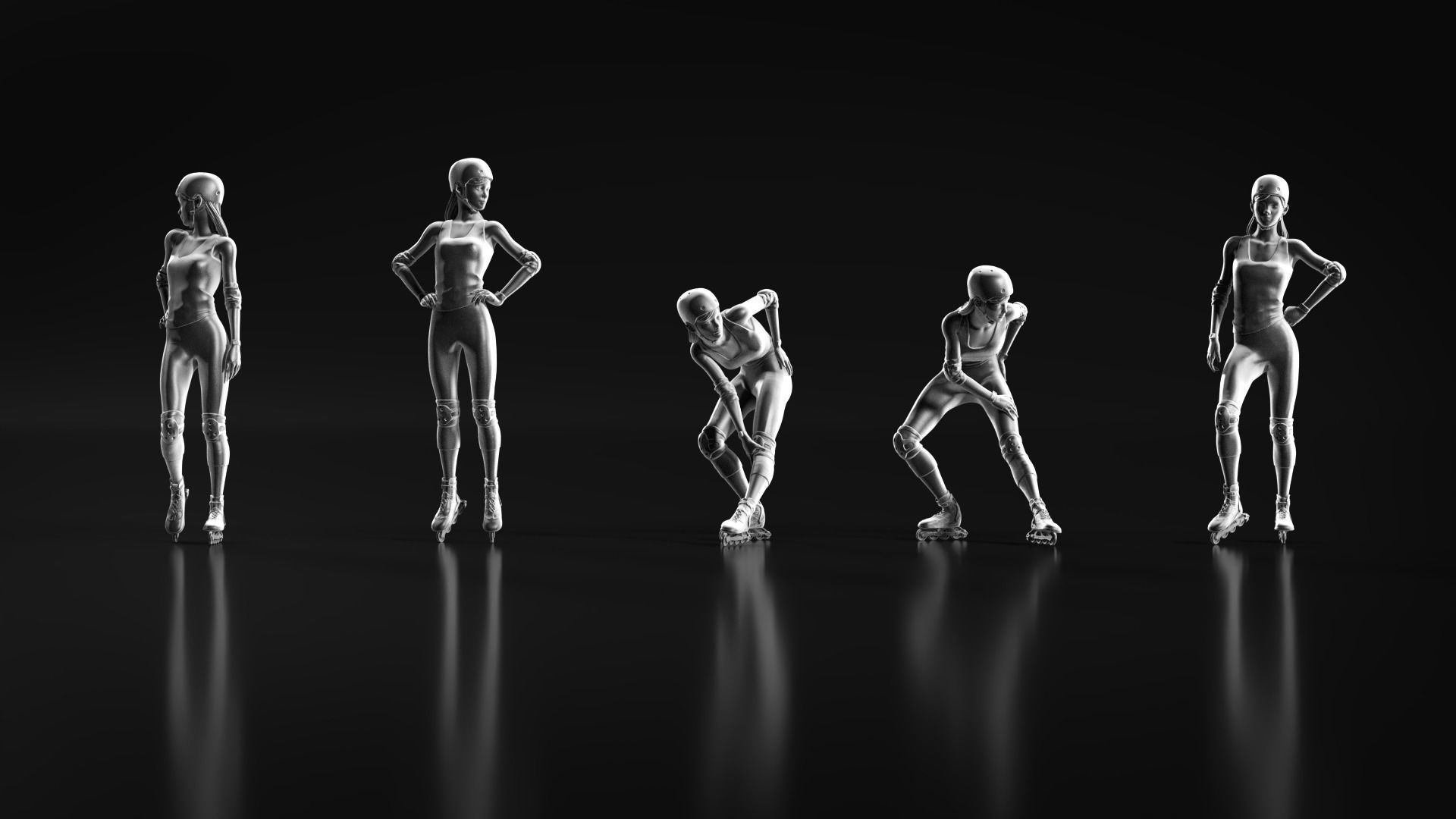 Skate Girl 02 Free 3D print model_5