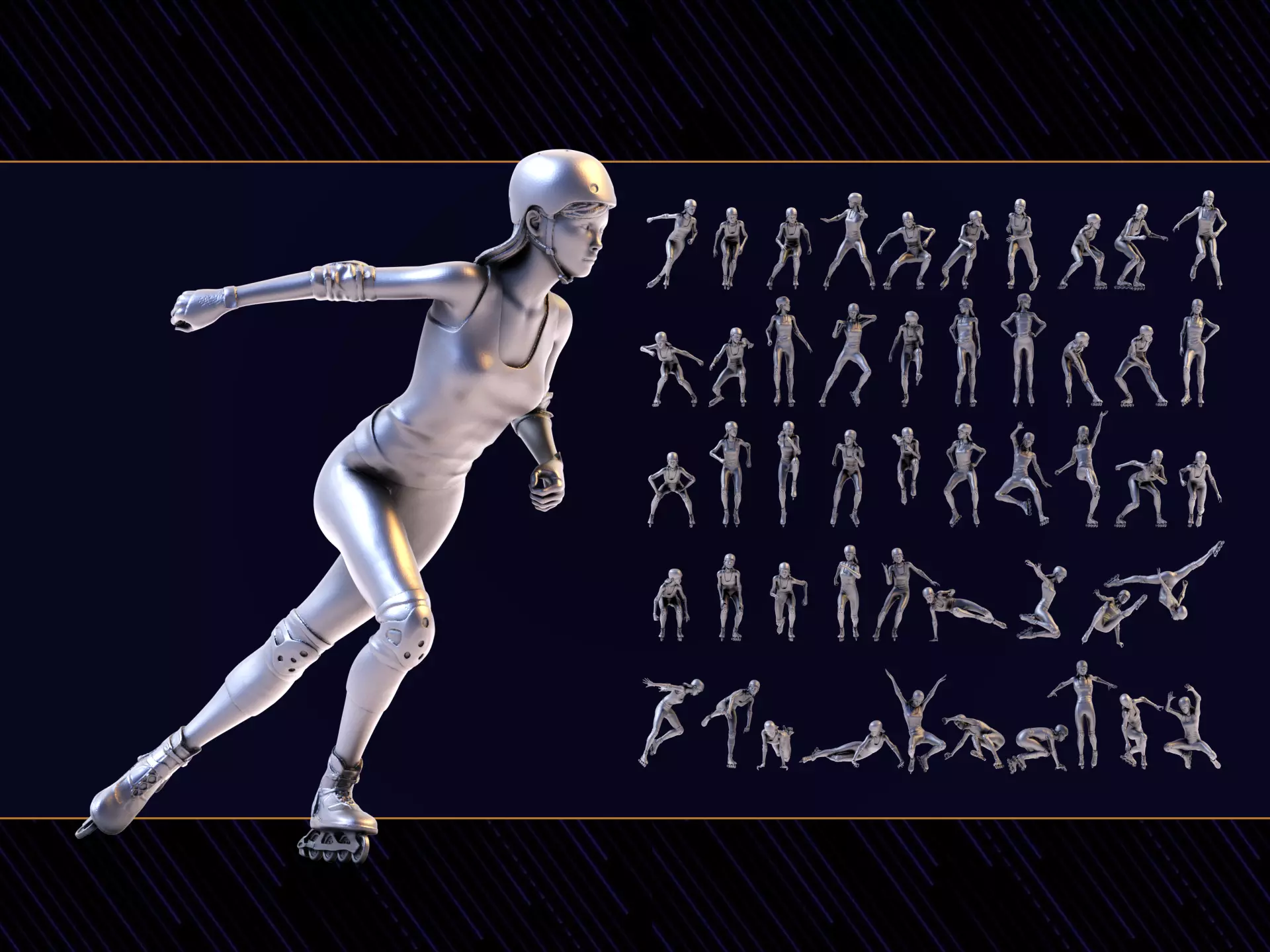 Skate Girl 02 Free 3D print model