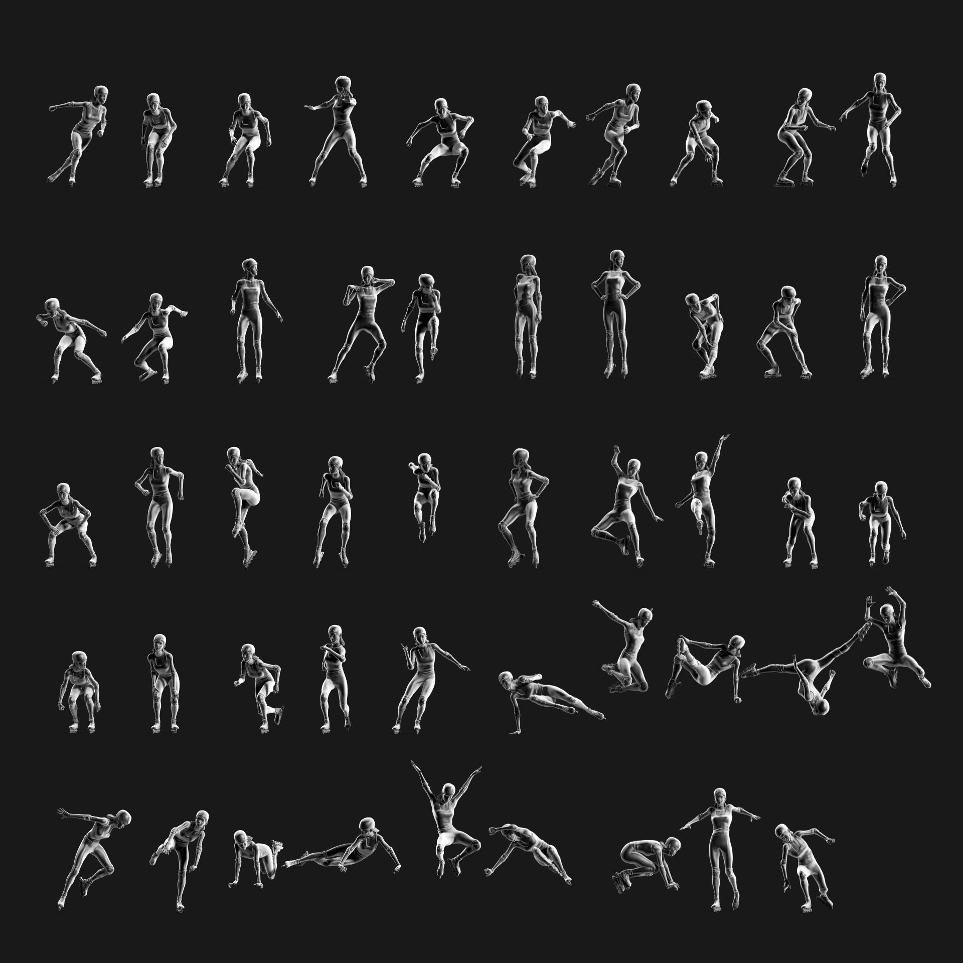 Skate Girl 02 Free 3D print model_1