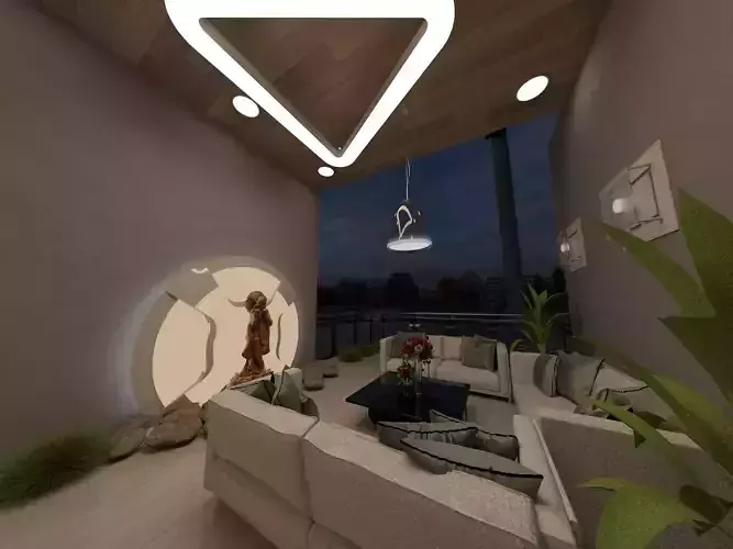 luxury terrace with living room dining room 