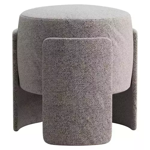 Round Chenille Ottoman