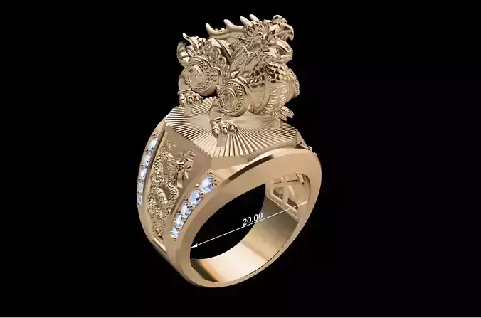 Feng shui men rings 3D print model