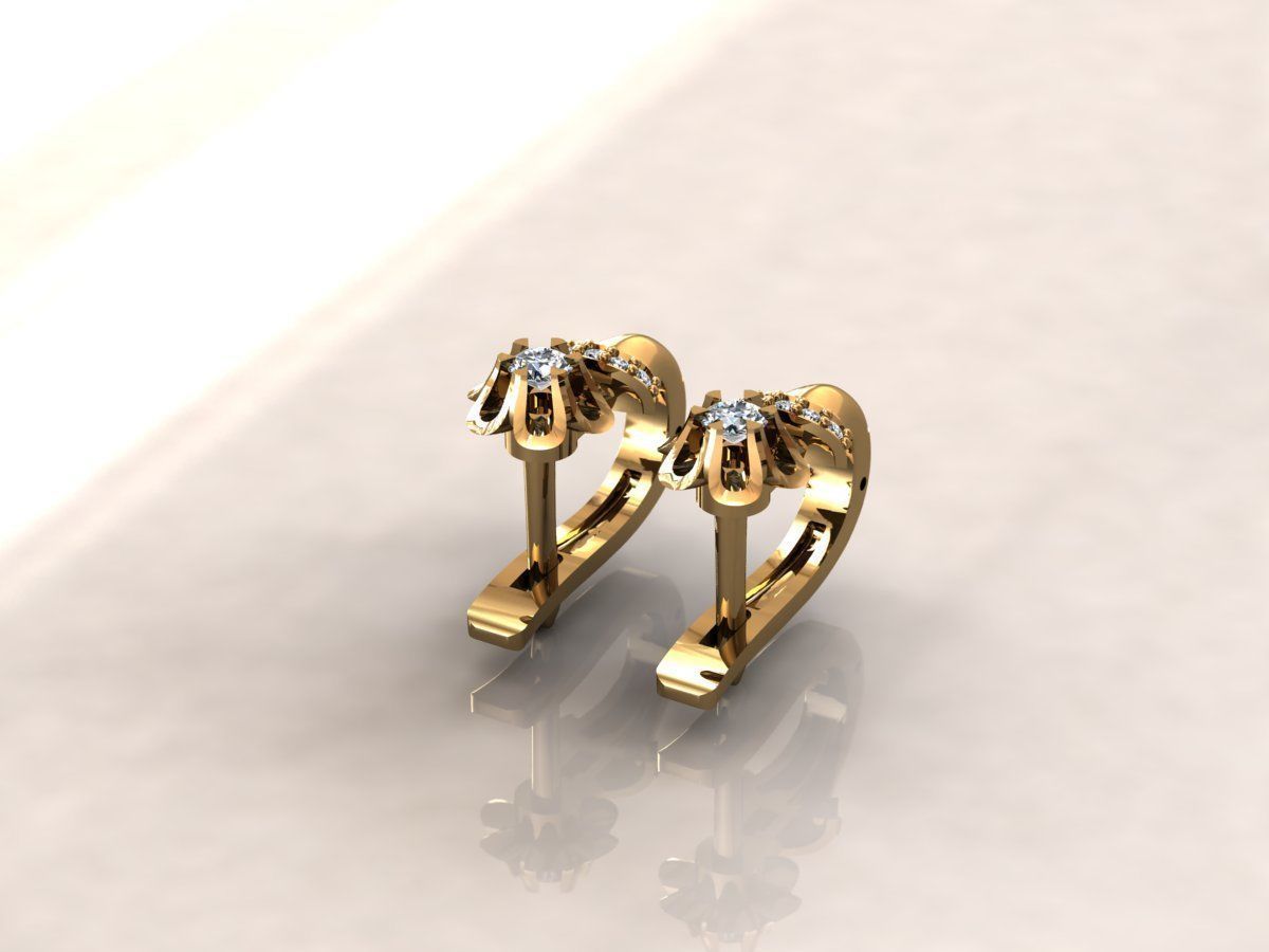 Tulip earrings 2 3D print model_4