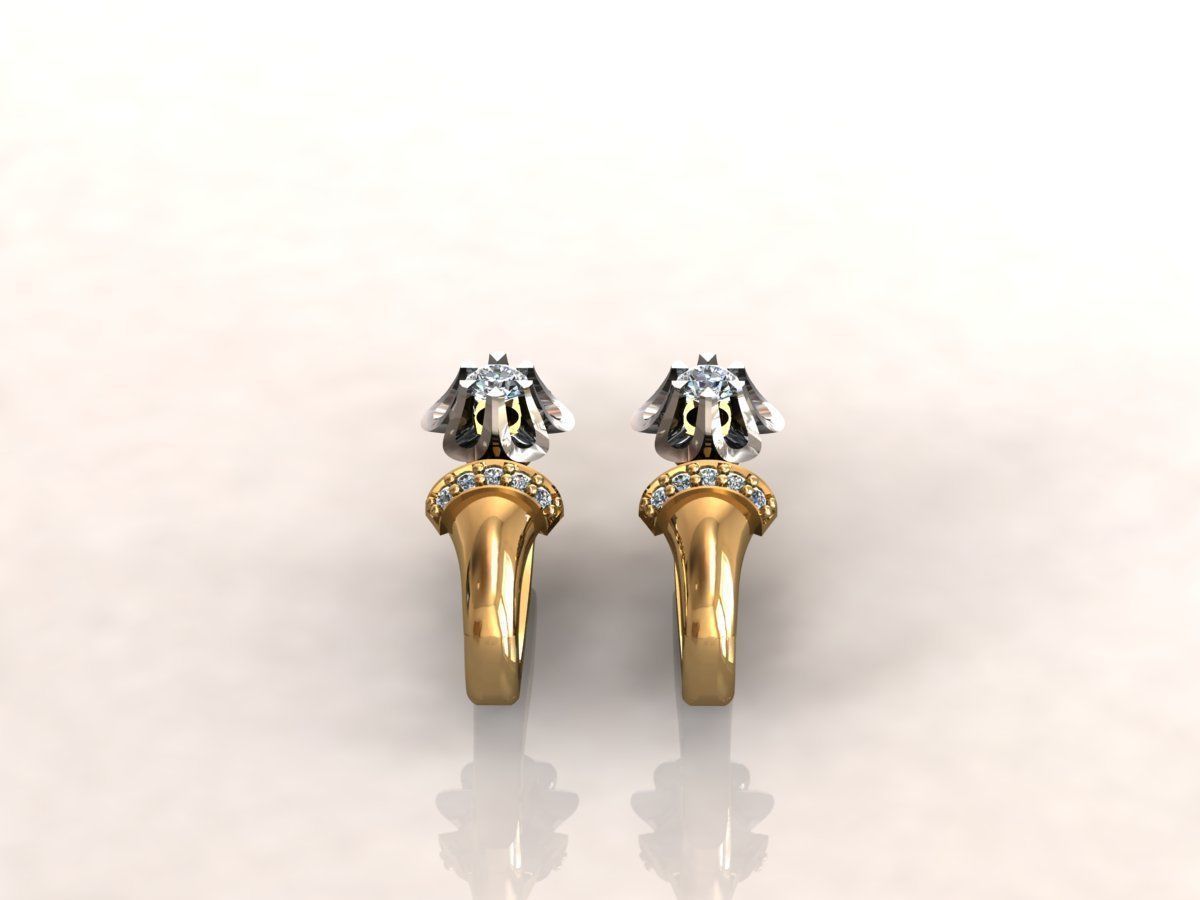 Tulip earrings 2 3D print model_2