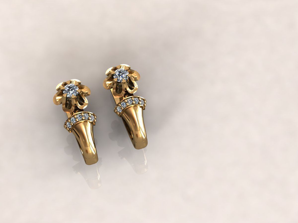 Tulip earrings 2 3D print model_5