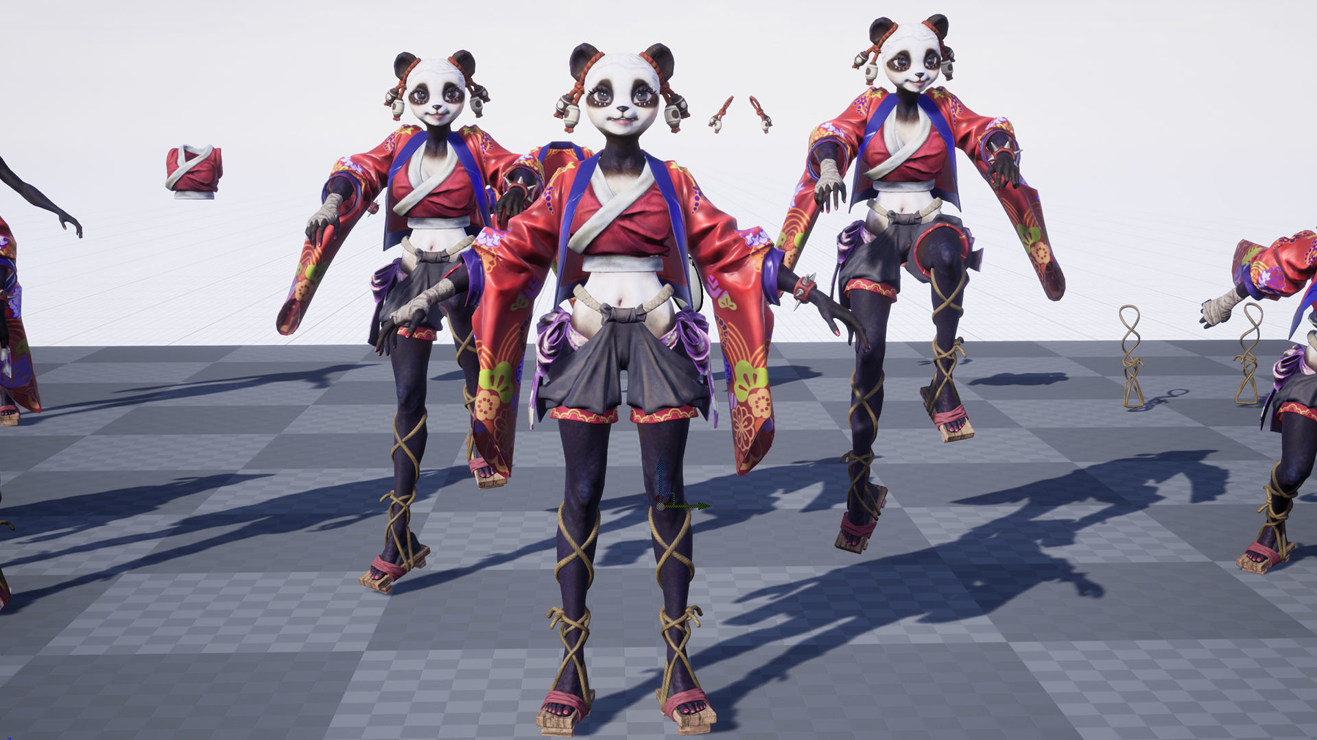 Panda girl Low-poly 3D model_13