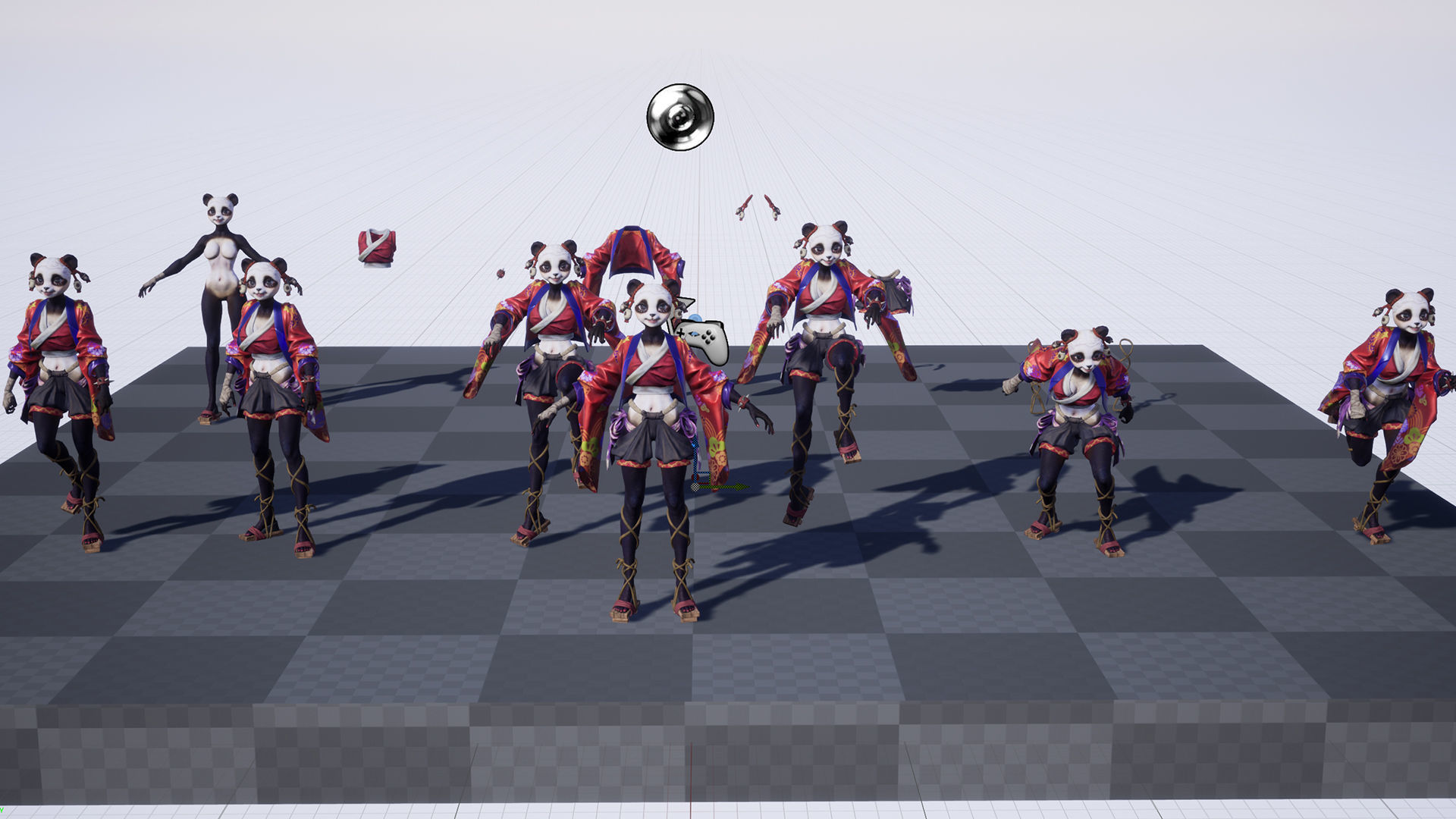 Panda girl Low-poly 3D model_12