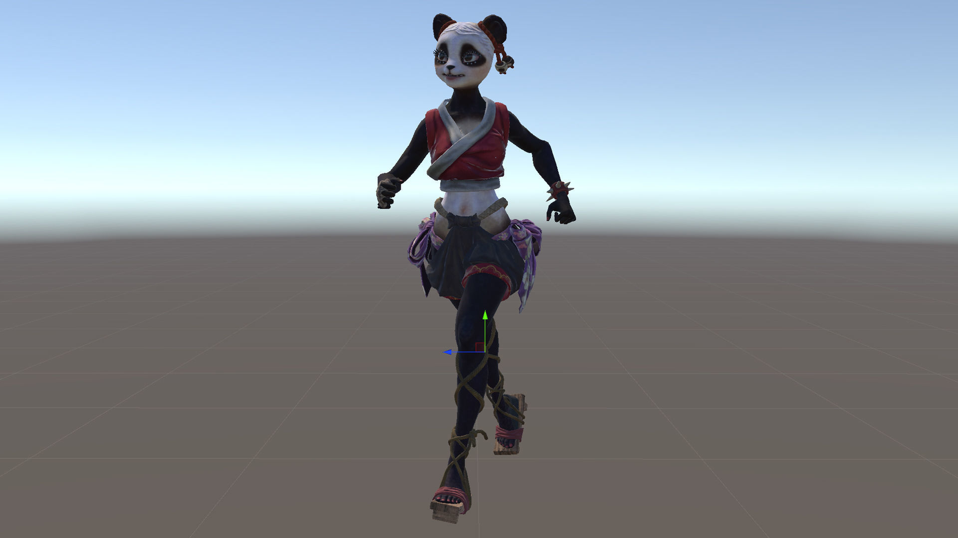Panda girl Low-poly 3D model_34