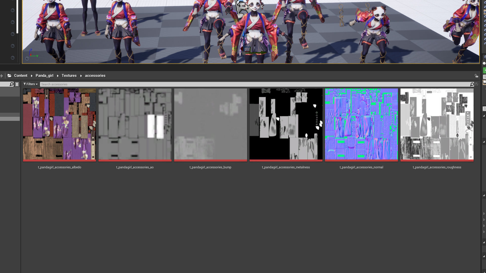 Panda girl Low-poly 3D model_27